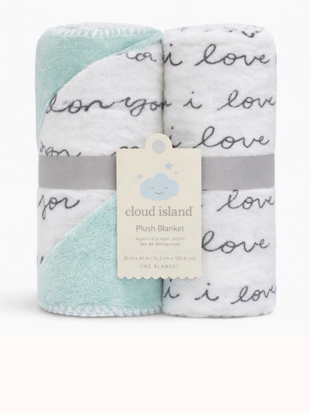 cloud island Plush Baby Blanket with Script I Love You” Blanket baby blanket